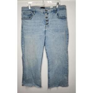 Banana Republic Jeans Womens 35/20 Cropped Bootcut Button Fly Distressed Raw Hem